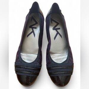 Anne Klein Black and Purple Flats